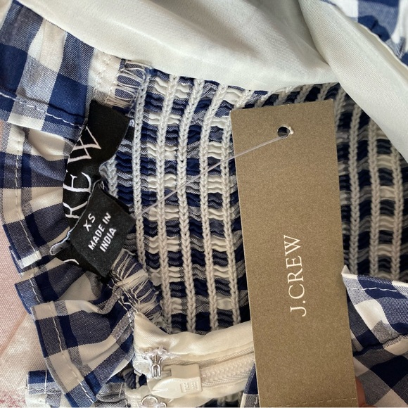 NEW J. Crew Ruffle-trim Stretch Cotton Poplin Top in Gingham size XS - Picture 10 of 11